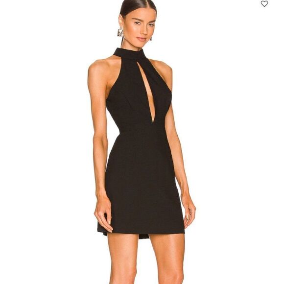 EUC Bec + Bridge Black High Neck Peek A Boo Mini Dress US 4 - Picture 1 of 13